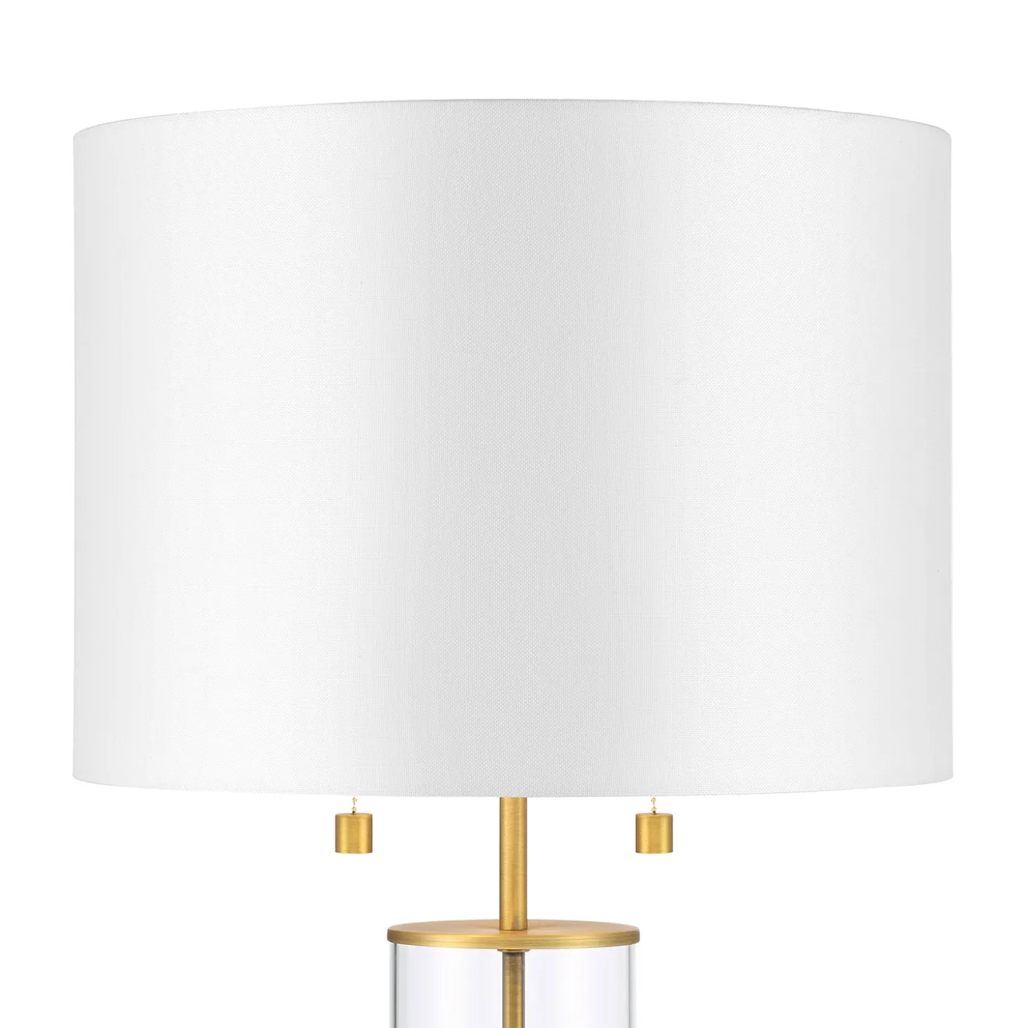 Laurel Glass Cylinder Table Lamp, Satin Brass