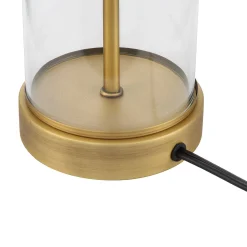 Laurel Glass Cylinder Table Lamp, Satin Brass
