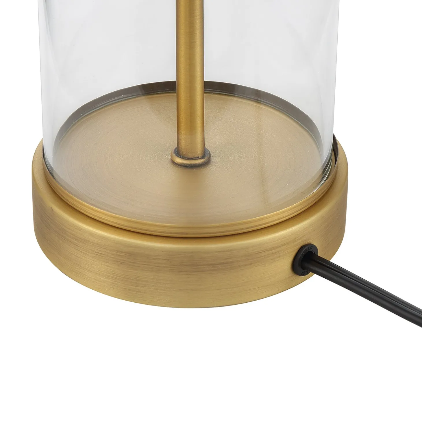 Laurel Glass Cylinder Table Lamp, Satin Brass