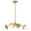 Levi 4-Globe LED Chandelier, Aged Brass