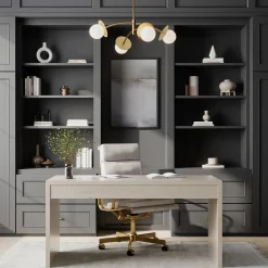 Levi 4-Globe LED Chandelier, Aged Brass