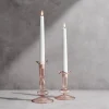 Lily Glass Candle Holders, Blush, Set of 2