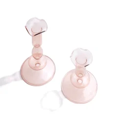 Lily Glass Candle Holders, Blush, Set of 2