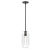 Liv 11" Clear Capsule Pendant, Matte Black
