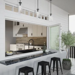 Liv 11" Clear Capsule Pendant, Matte Black