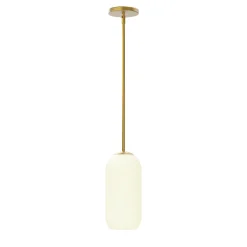 Liv 11" Opal Capsule Pendant, Satin Brass