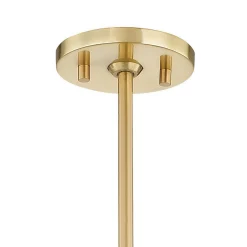 Liza Linen Pendant Light, White and Aged Brass