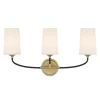 Logan 3 Light Vanity, Black and Brushed Brass