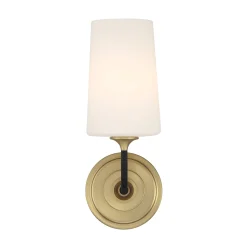 Logan Wall Sconce, Black and Brushed Brass