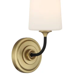 Logan Wall Sconce, Black and Brushed Brass