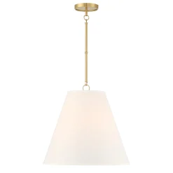 Luca Large 18" Conical Pendant, Satin Brass