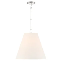 Luca Large 18" Conical Pendant, Polished Nickel