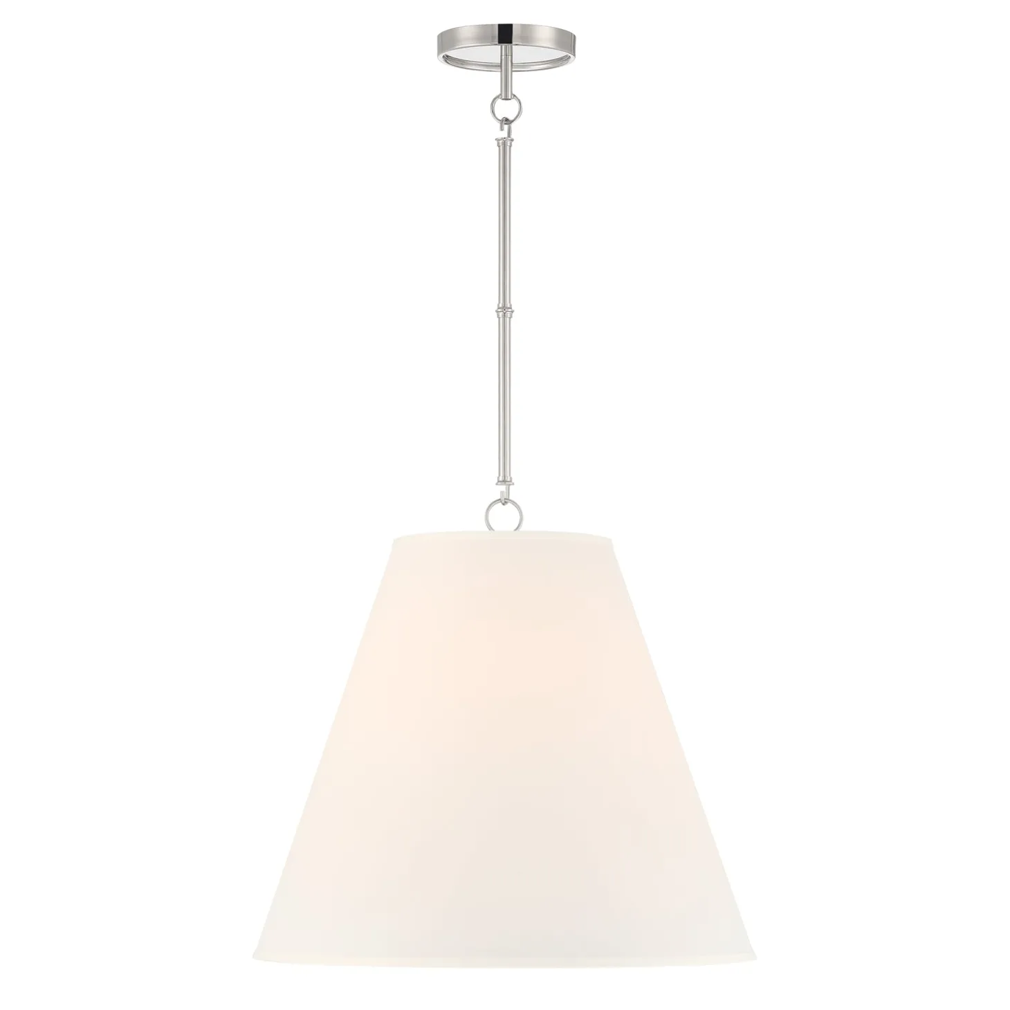 Luca Large 18" Conical Pendant, Polished Nickel
