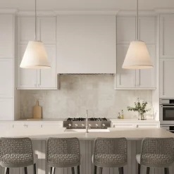 Luca Large 18" Conical Pendant, Polished Nickel