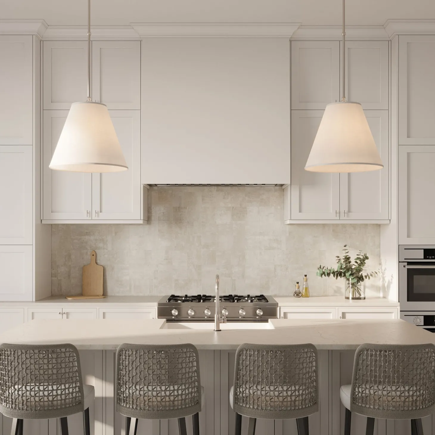 Luca Large 18" Conical Pendant, Polished Nickel