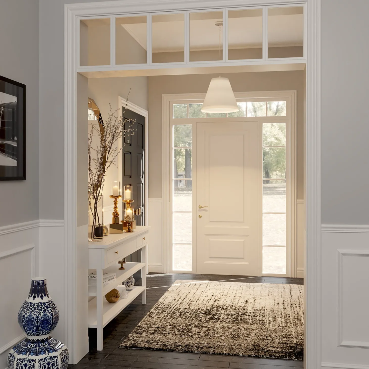 Luca Large 18" Conical Pendant, Polished Nickel