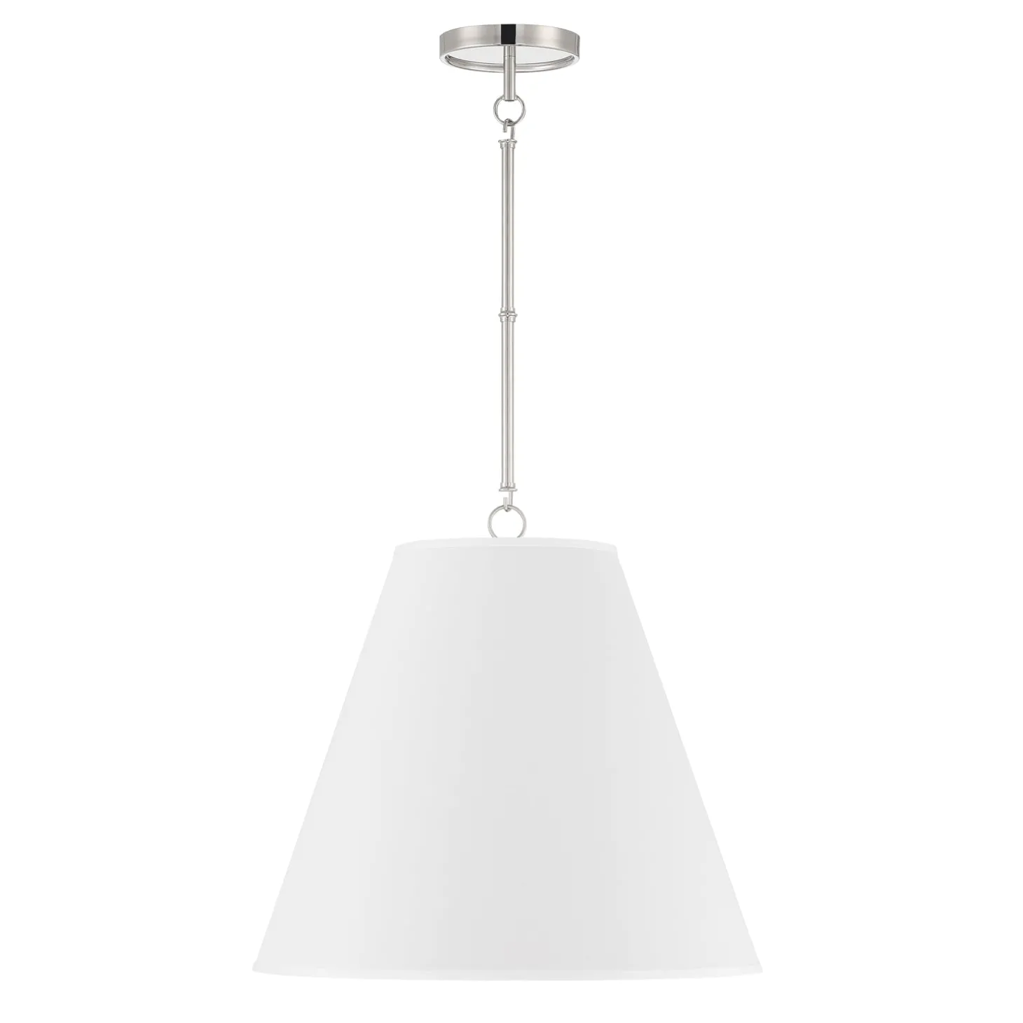 Luca Large 18" Conical Pendant, Polished Nickel