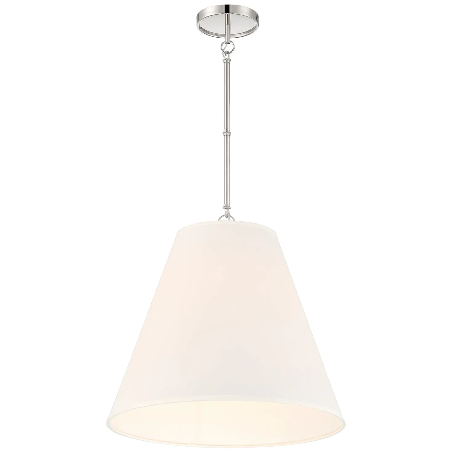Luca Large 18" Conical Pendant, Polished Nickel