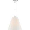 Luca Medium 15" Conical Pendant, Polished Nickel