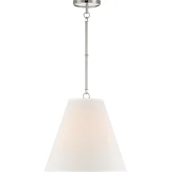 Luca Medium 15" Conical Pendant, Polished Nickel