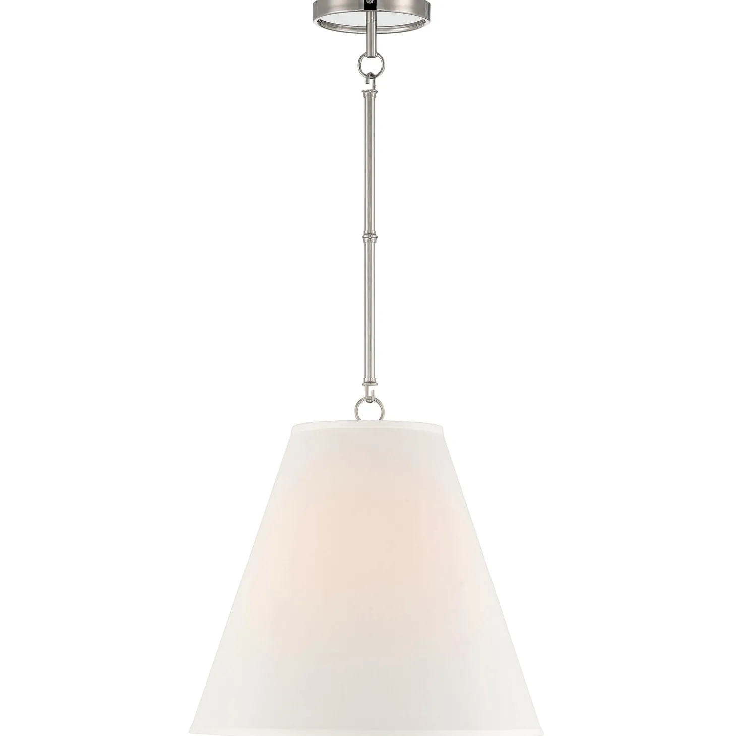 Luca Medium 15" Conical Pendant, Polished Nickel