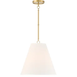 Luca Medium 15" Conical Pendant, Satin Brass