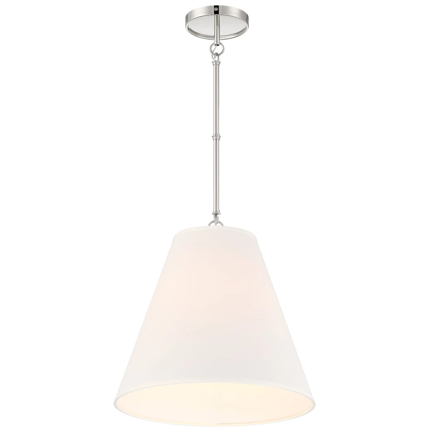 Luca Medium 15" Conical Pendant, Polished Nickel
