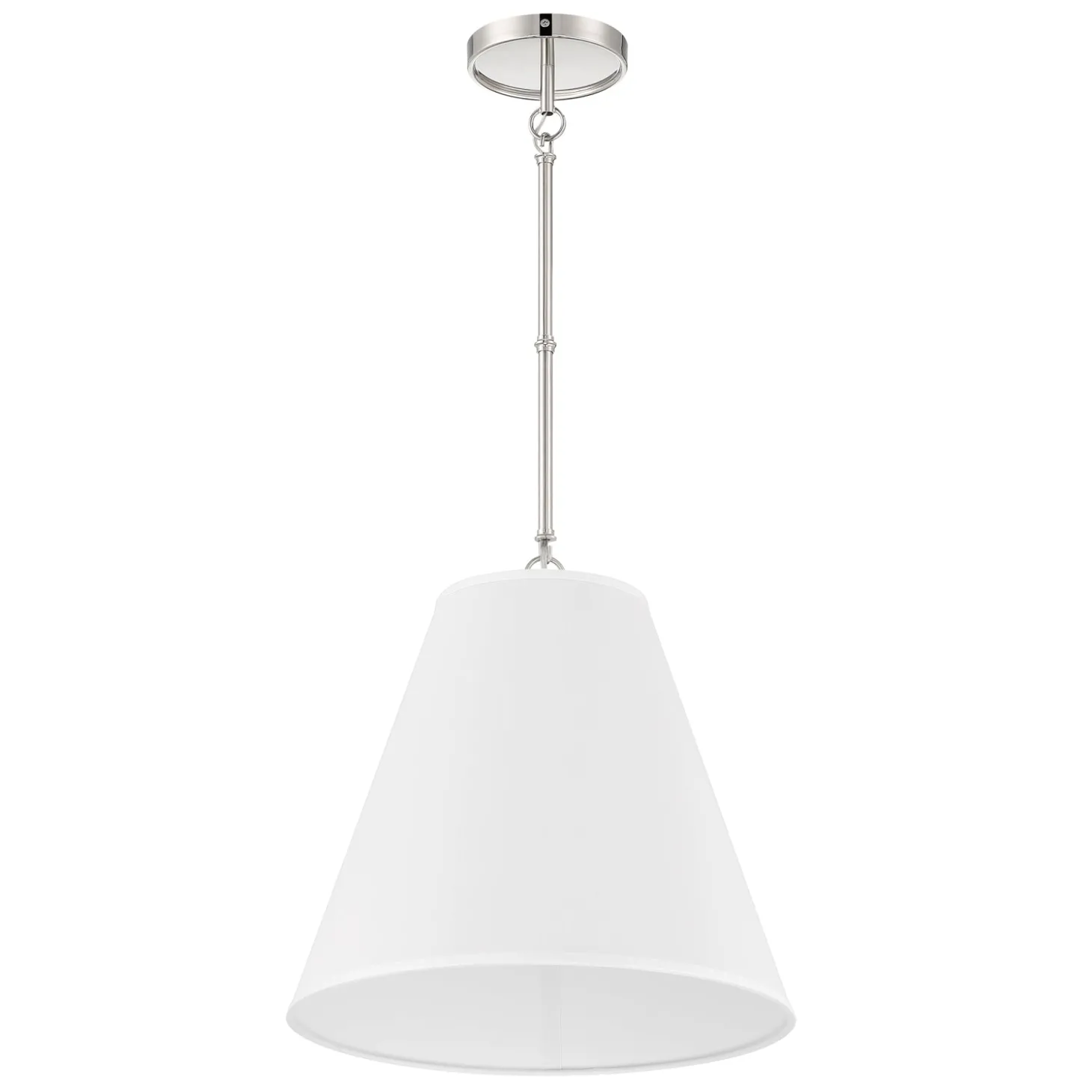Luca Medium 15" Conical Pendant, Polished Nickel