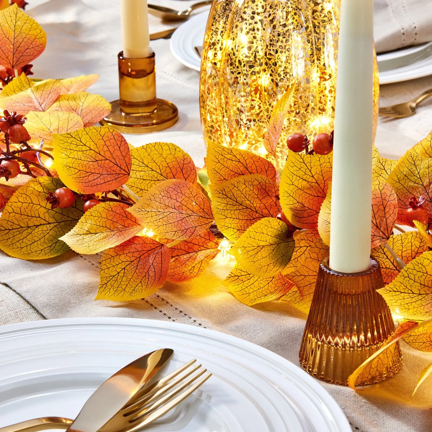 Lucida Reversible Amber Candle Holders, Set of 4