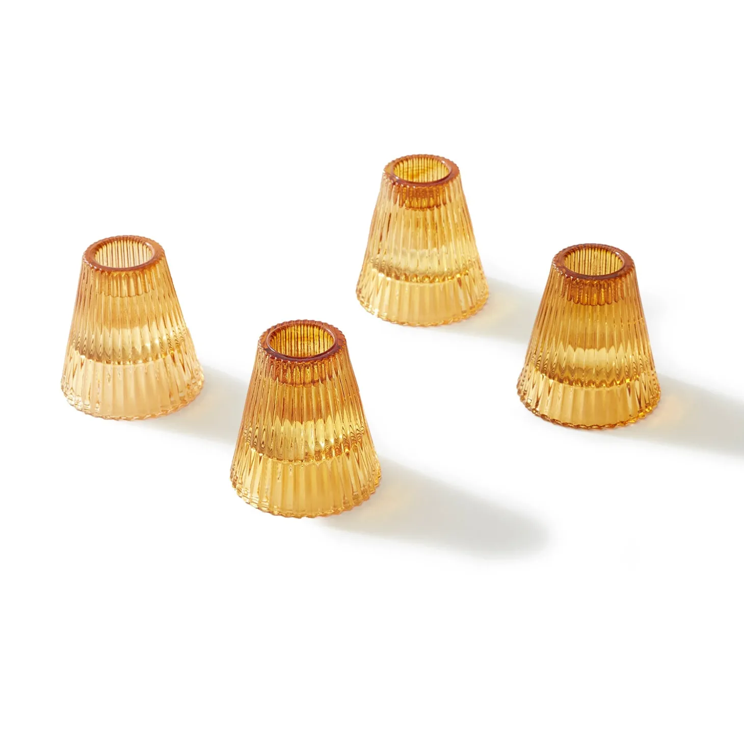 Lucida Reversible Amber Candle Holders, Set of 4