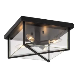 Miles Indoor/Outdoor Flush Mount, Matte Black