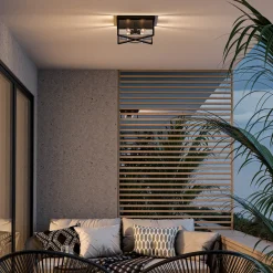 Miles Indoor/Outdoor Flush Mount, Matte Black