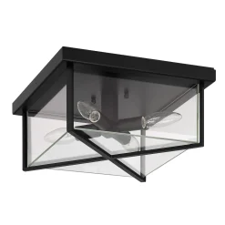 Miles Indoor/Outdoor Flush Mount, Matte Black