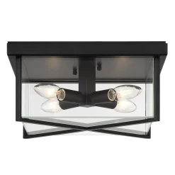 Miles Indoor/Outdoor Flush Mount, Matte Black
