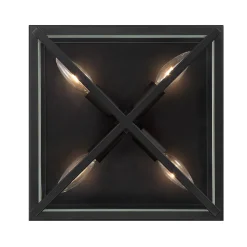 Miles Indoor/Outdoor Flush Mount, Matte Black
