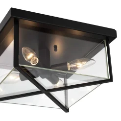 Miles Indoor/Outdoor Flush Mount, Matte Black