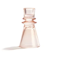Millie Glass Taper Candle Holders, Set of 4, Blush