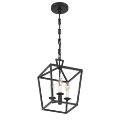 Open Box Anover Small Lantern Pendant, Matte Black