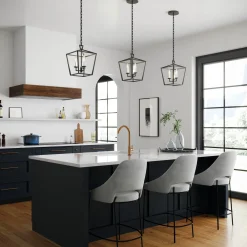 Open Box Anover Small Lantern Pendant, Matte Black