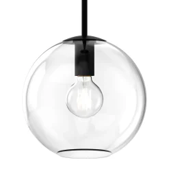 Open Box Aria 10" Clear Globe Pendant, Matte Black