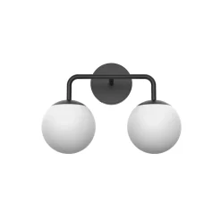 Open Box Castell 2 Globe LED Vanity Light, Matte Black