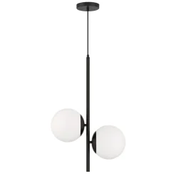 Open Box Castell 2 Globe LED Pendant, Matte Black