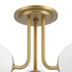 Open Box Castell 3 Globe LED Semi-Flush, Aged Brass