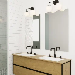 Open Box Castell 2 Globe LED Vanity Light, Matte Black