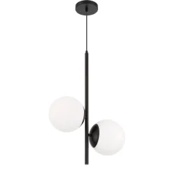 Open Box Castell 2 Globe LED Pendant, Matte Black