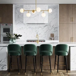 Open Box Castell 6 Globe Linear LED Pendant, Aged Brass