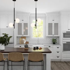 Open Box Castell 2 Globe LED Pendant, Matte Black