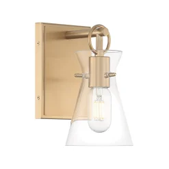 Open Box Chloe Vanity Wall Sconce, Warm Brass