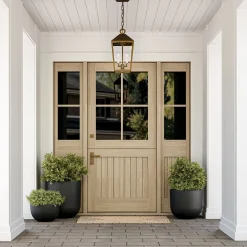 Open Box Cole Outdoor Hanging Light, Burnished Brass