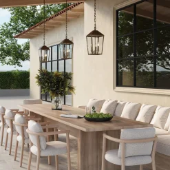 Open Box Cole Outdoor Hanging Light, Burnished Brass